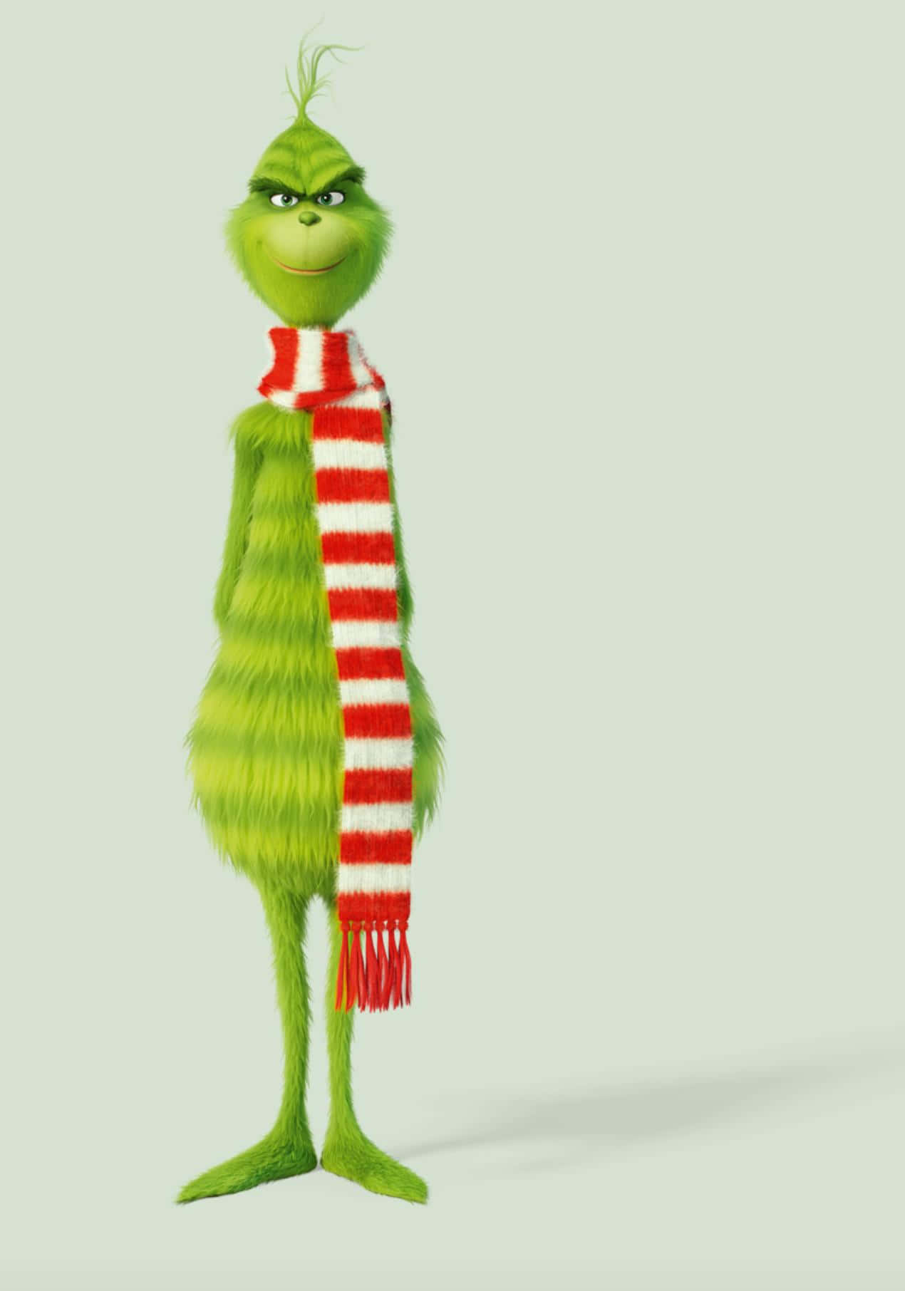 Preppy Grinch Striped Scarf Wallpaper