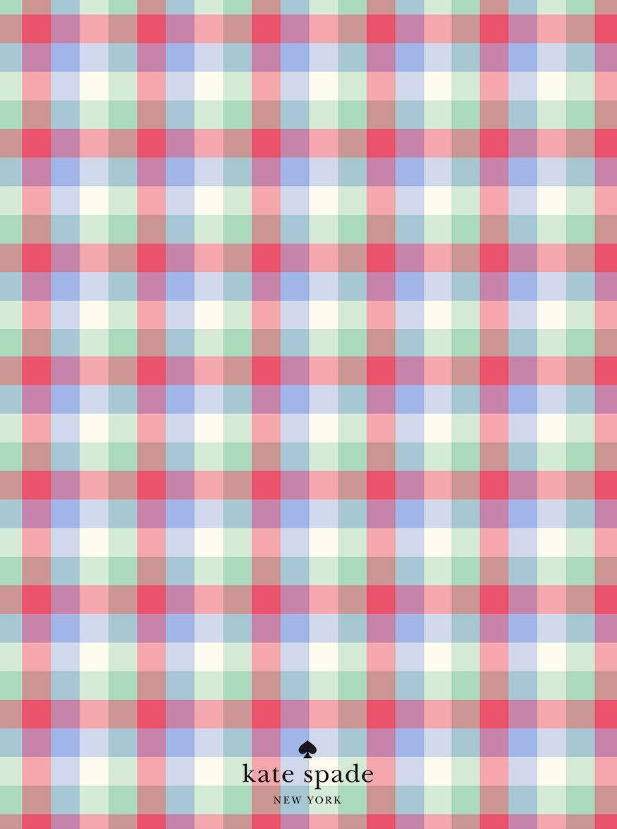 Preppy Kate Spade Plaid Pattern Wallpaper