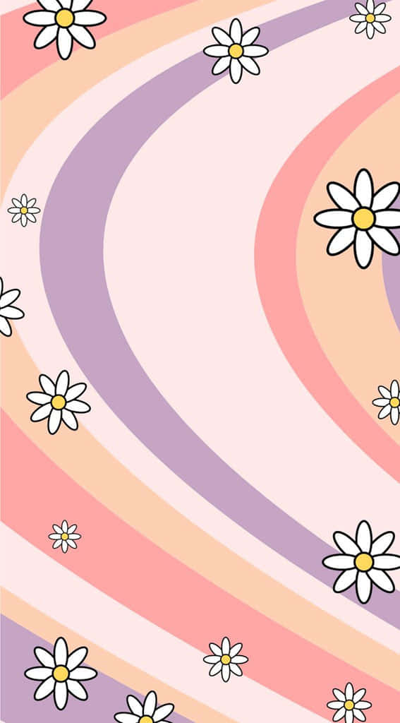 Preppy Spring Daisy Pattern Wallpaper