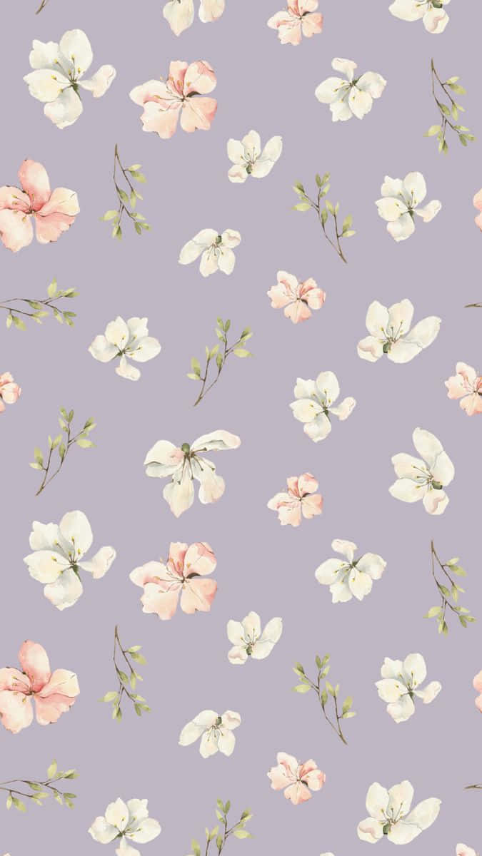 Preppy Spring Floral Pattern Wallpaper