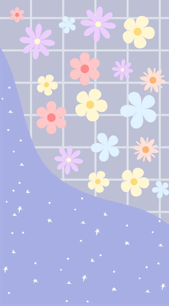 Preppy Spring Floral Pattern Wallpaper