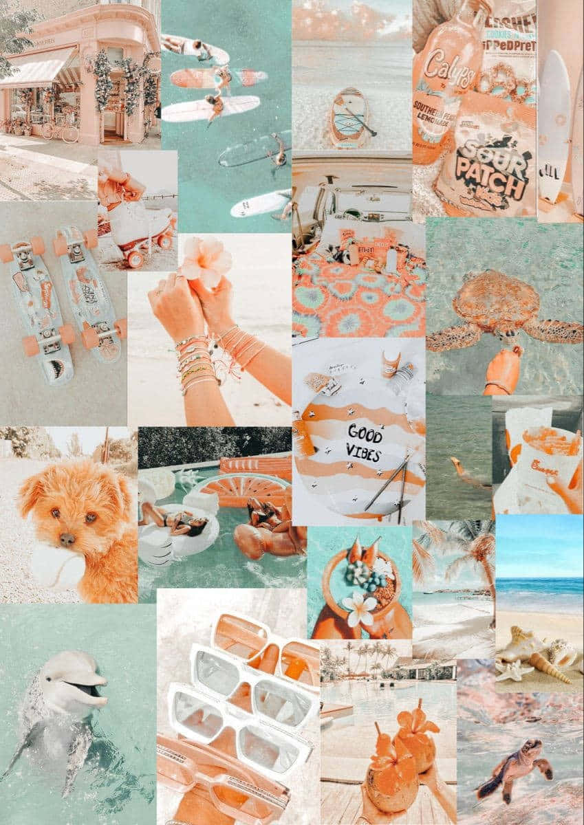 Preppy Summer Inspiration Collage Wallpaper