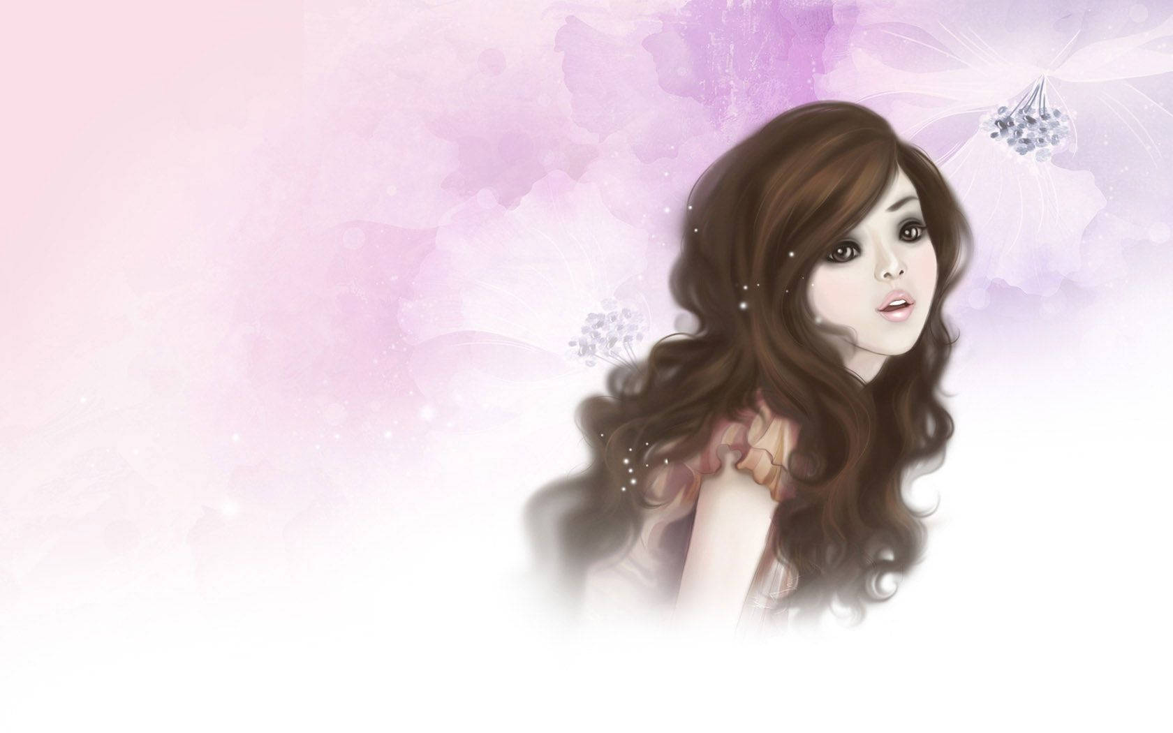 Pretty Animated Girly Cartoon Wallpaper