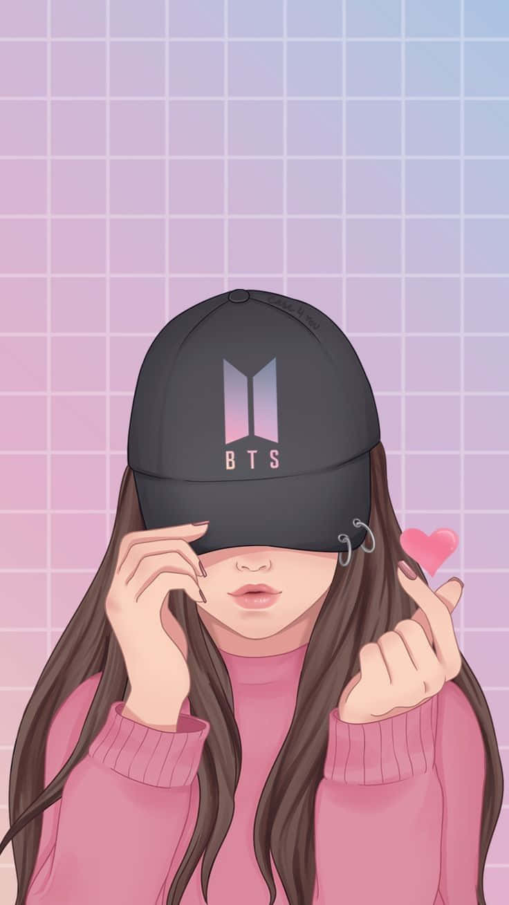 Pretty Girl In A Bts Cap Wallpaper