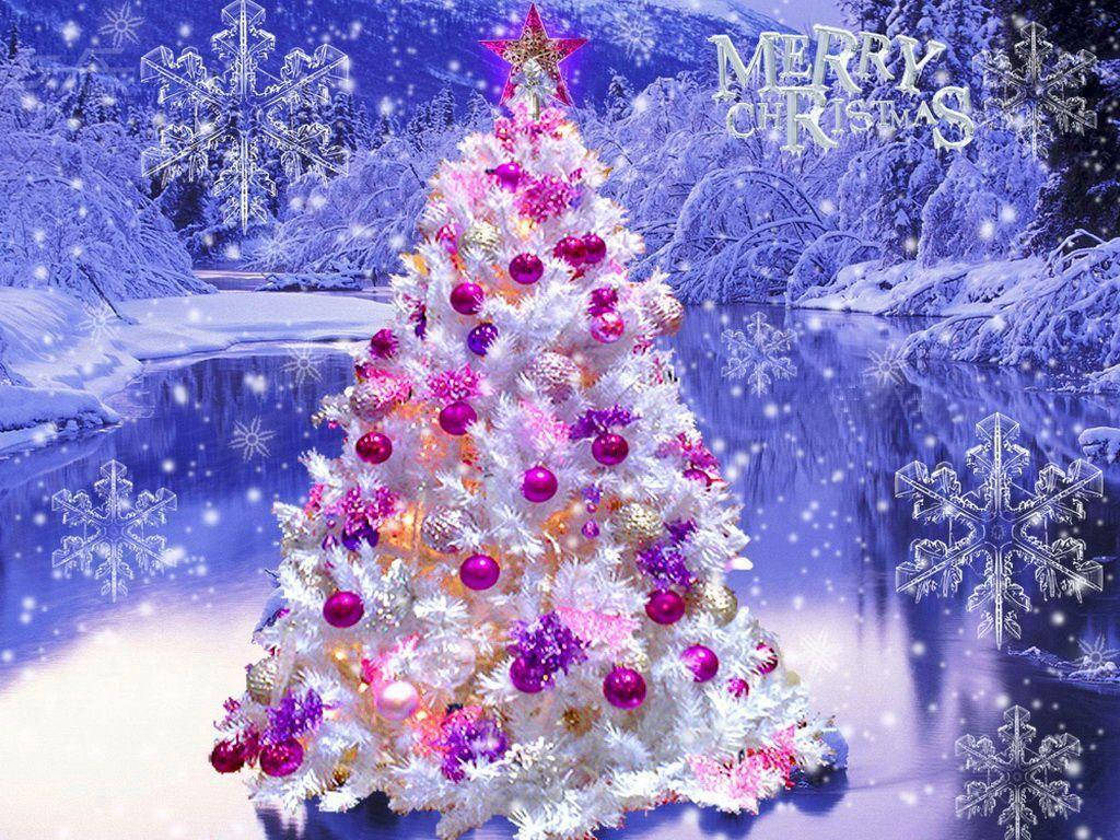 Pretty White Christmas Tree Wallpaper