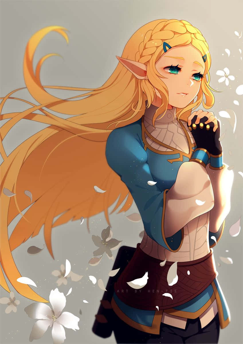 Pricess Zelda Botw Fanart Drawing Flowers Wallpaper