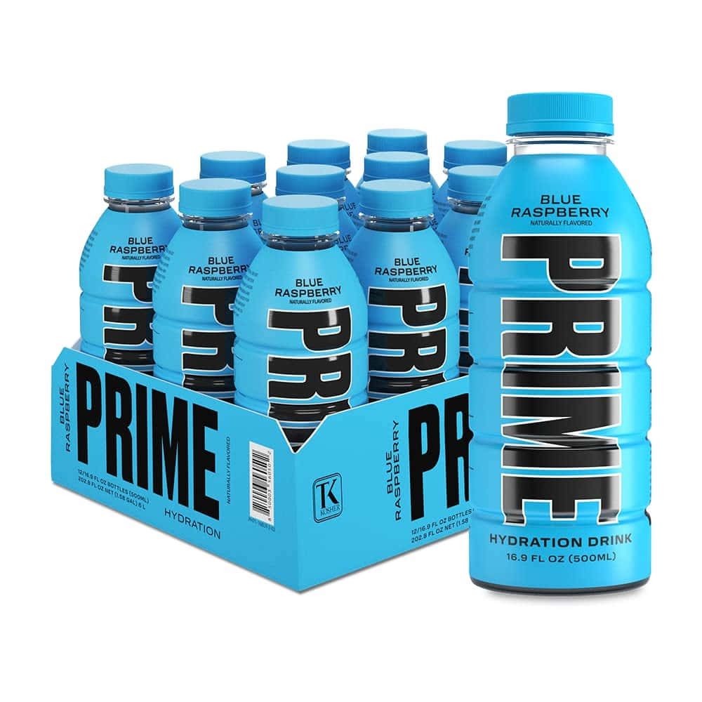 Prime Blue Raspberry Hydration Drink Pack Wallpaper