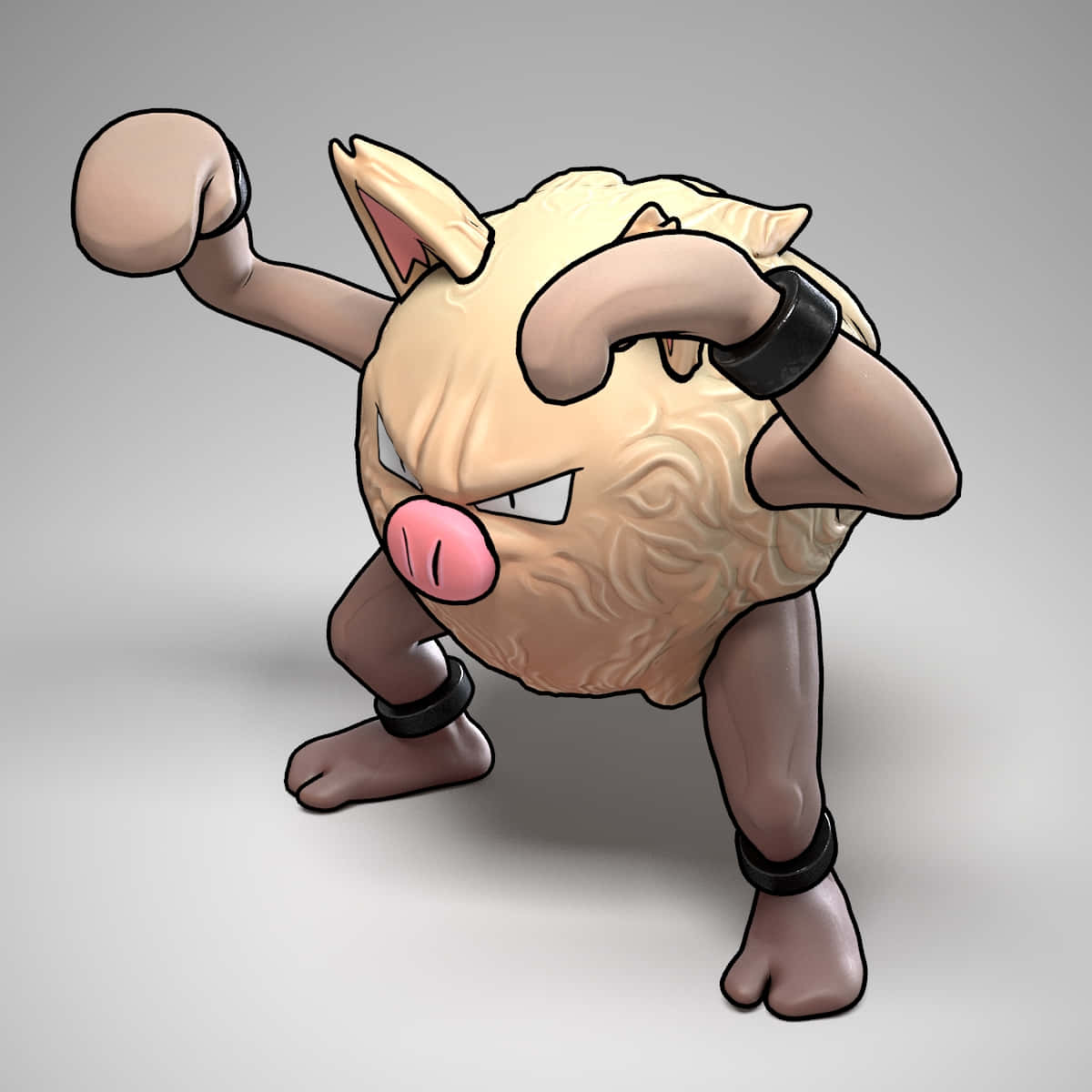 Primeape 3d With Black Outline Wallpaper