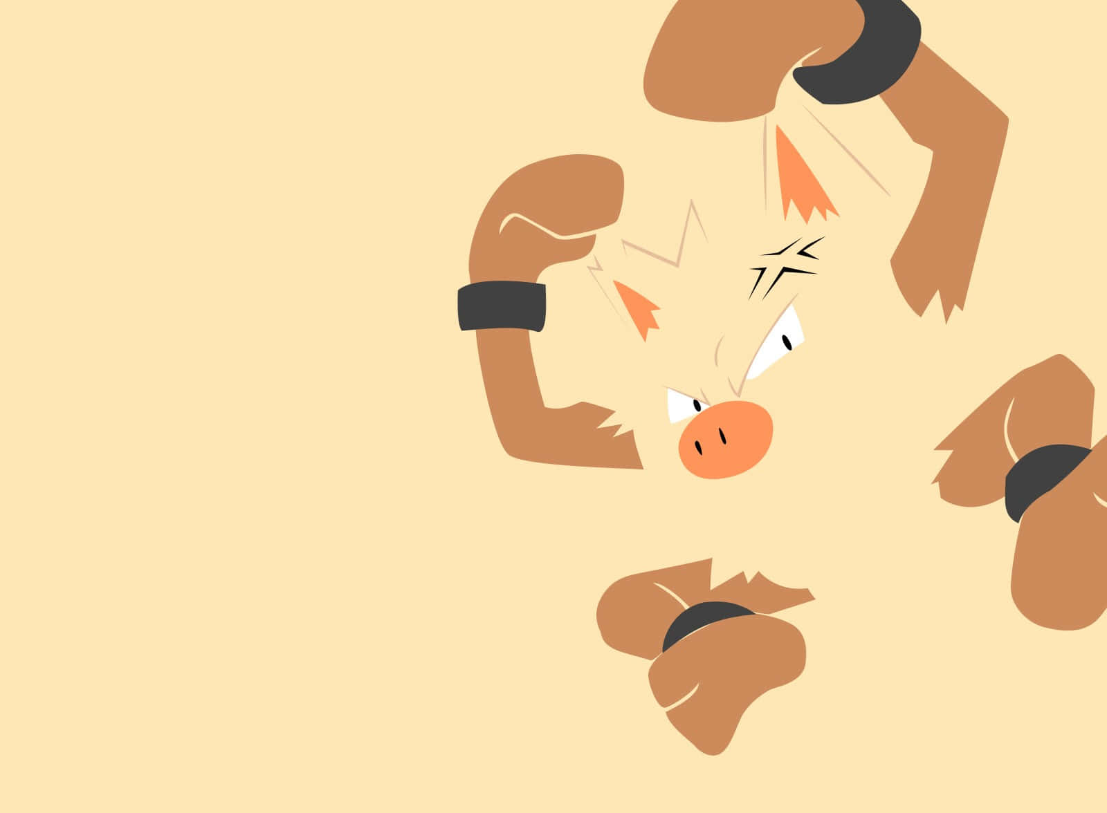 Primeape Pokemon Minimalist Aesthetic Illustration Wallpaper