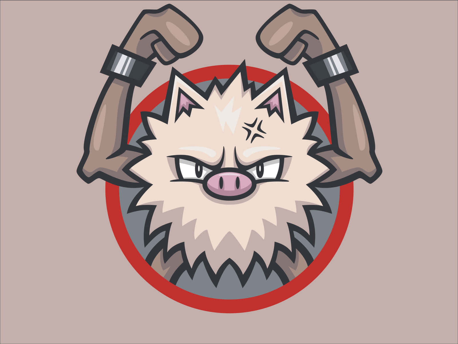 Primeape Pokemon On Brown Background Wallpaper