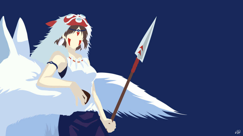 Princess Mononoke Minimalist Anime Wallpaper