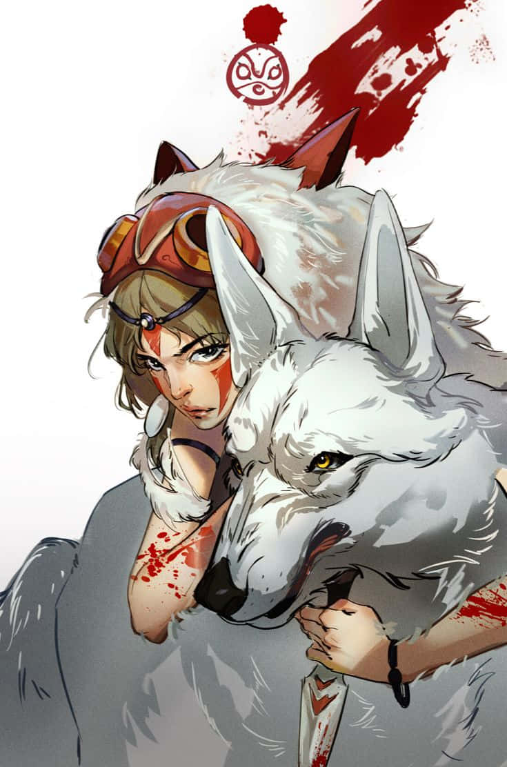 Princess Mononoke Studio Ghibli Bloody Fan Art Wallpaper