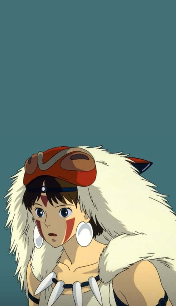 Princess Mononoke Studio Ghibli Dark Green Wallpaper