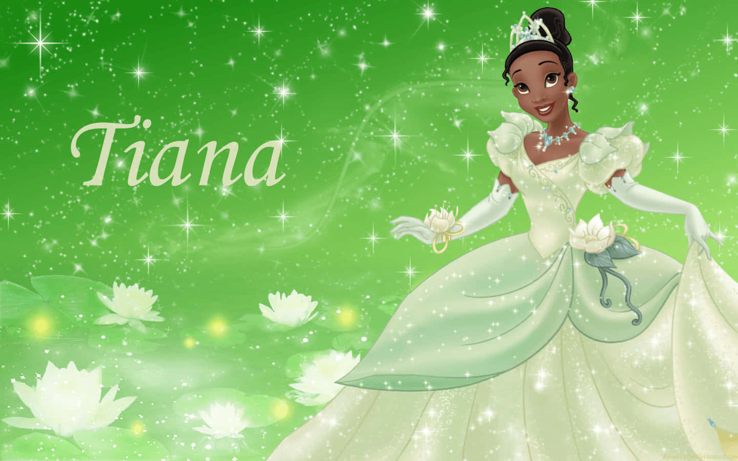 Princess Tiana, Queen Of The Bayou From Disney's The Princess And The Frog Wallpaper