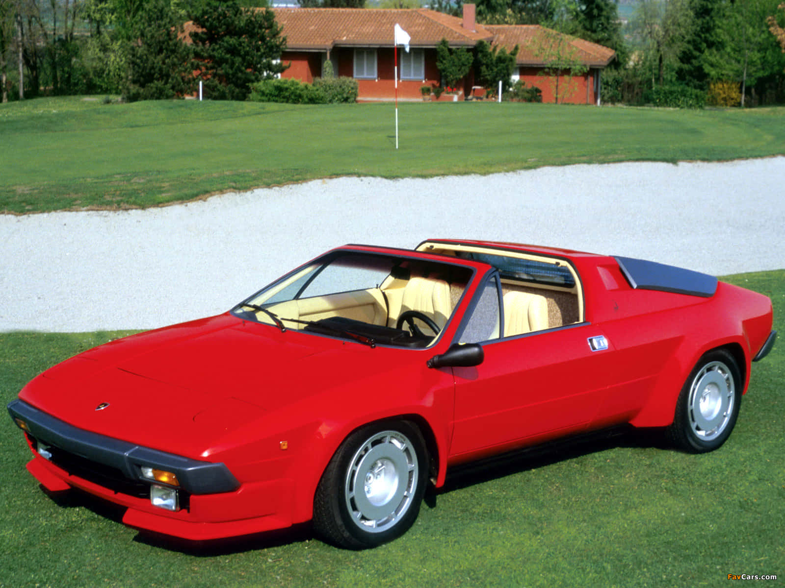 Pristine Lamborghini Jalpa In Striking Red Wallpaper