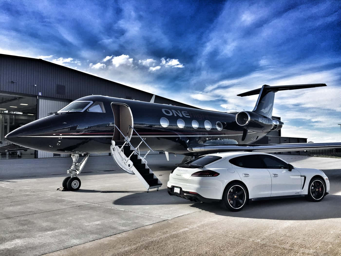 Private Jet With Car Wallpaper