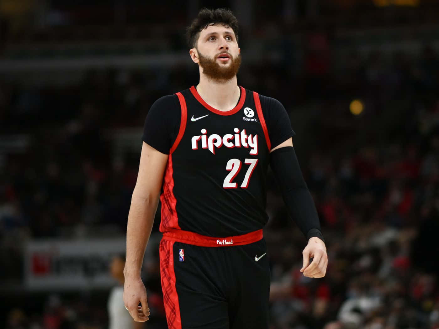 Professional Basketball Player Jusuf Nurkic Alternate Portland Trail Blazers Jersey Wallpaper