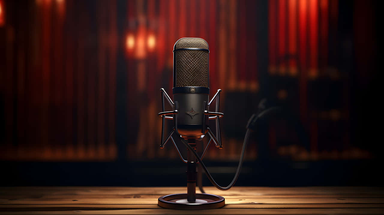 Professional Podcast Microphone Wallpaper