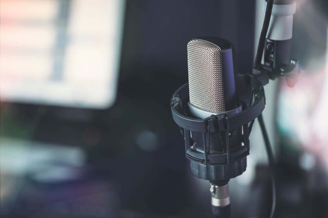 Professional Podcast Microphone Setup Wallpaper