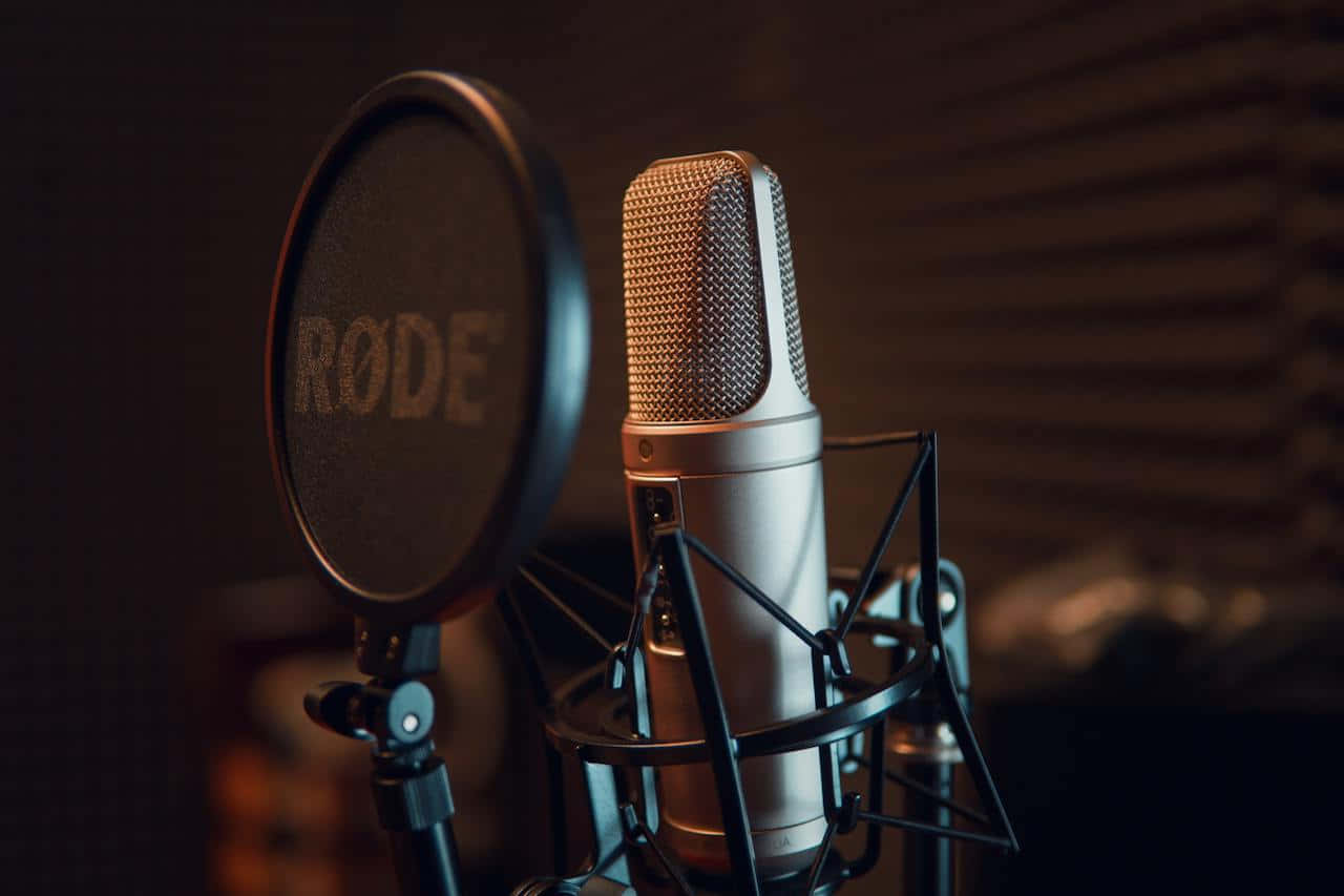 Professional Podcast Microphone Setup Wallpaper