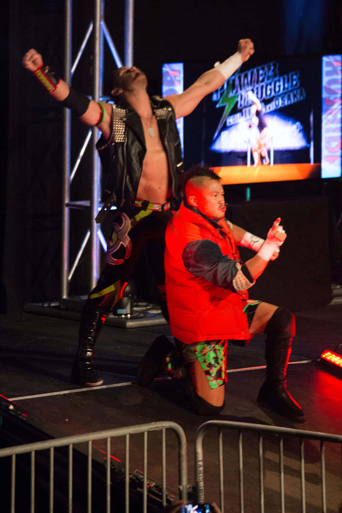 Professional Wrestler Alex Shelley Making An Entrance With Yujiro Kushida During The Dusty Classic Tournament Wallpaper