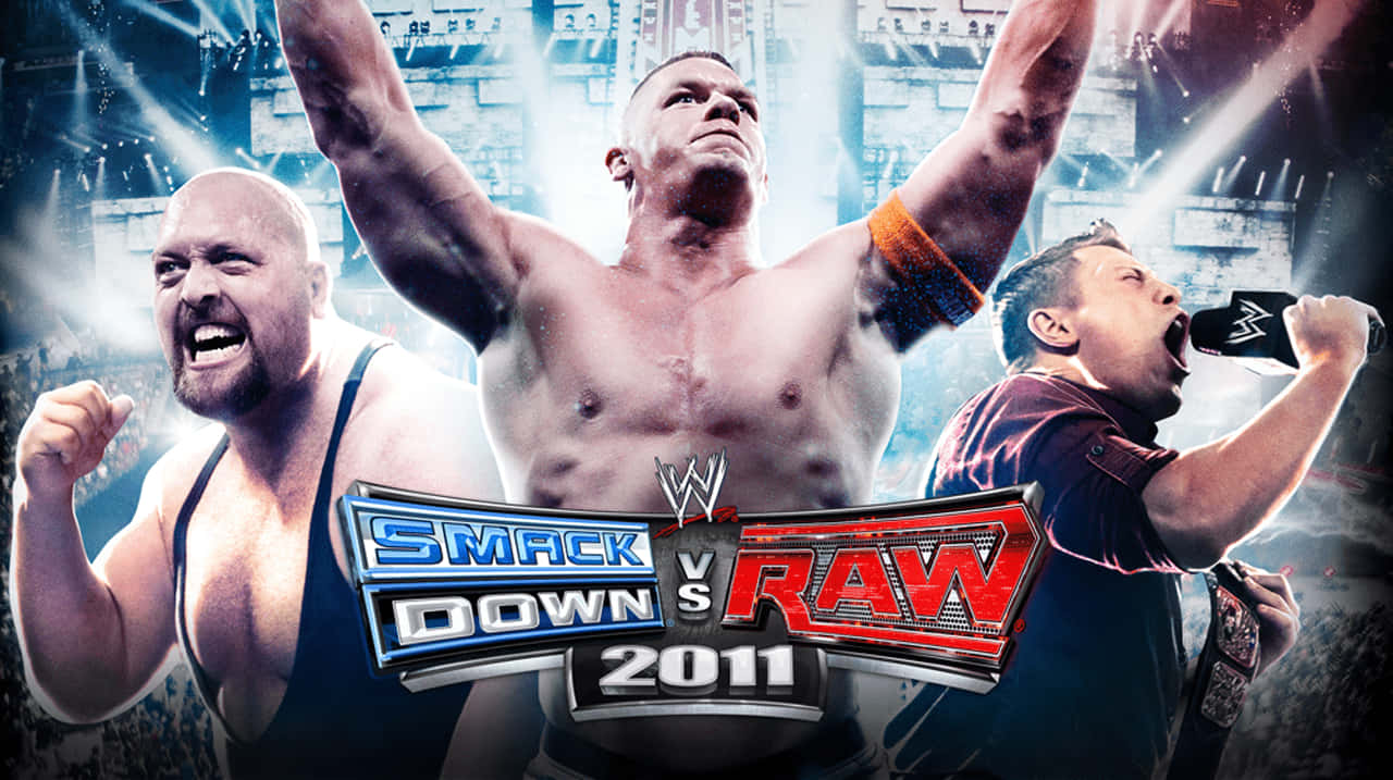 Professional Wrestlers In An Epic Showdown Wallpaper