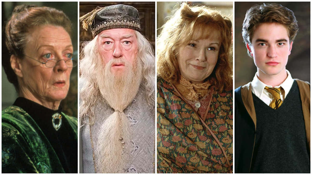 Professor Dumbledore And Professor Mcgonagall Lead The Hogwarts Professors Wallpaper