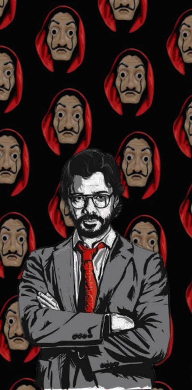 Professor Money Heist 4k Mask Backdrop Wallpaper