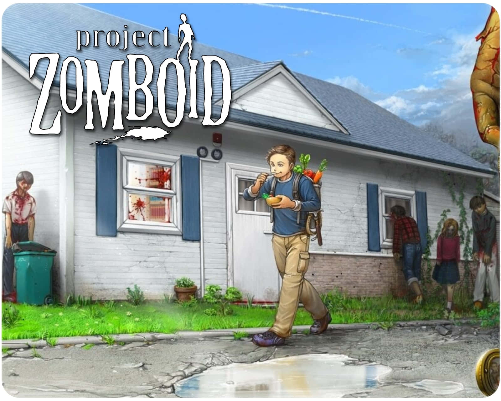 Project Zomboid Survivor Eating Noodles Wallpaper