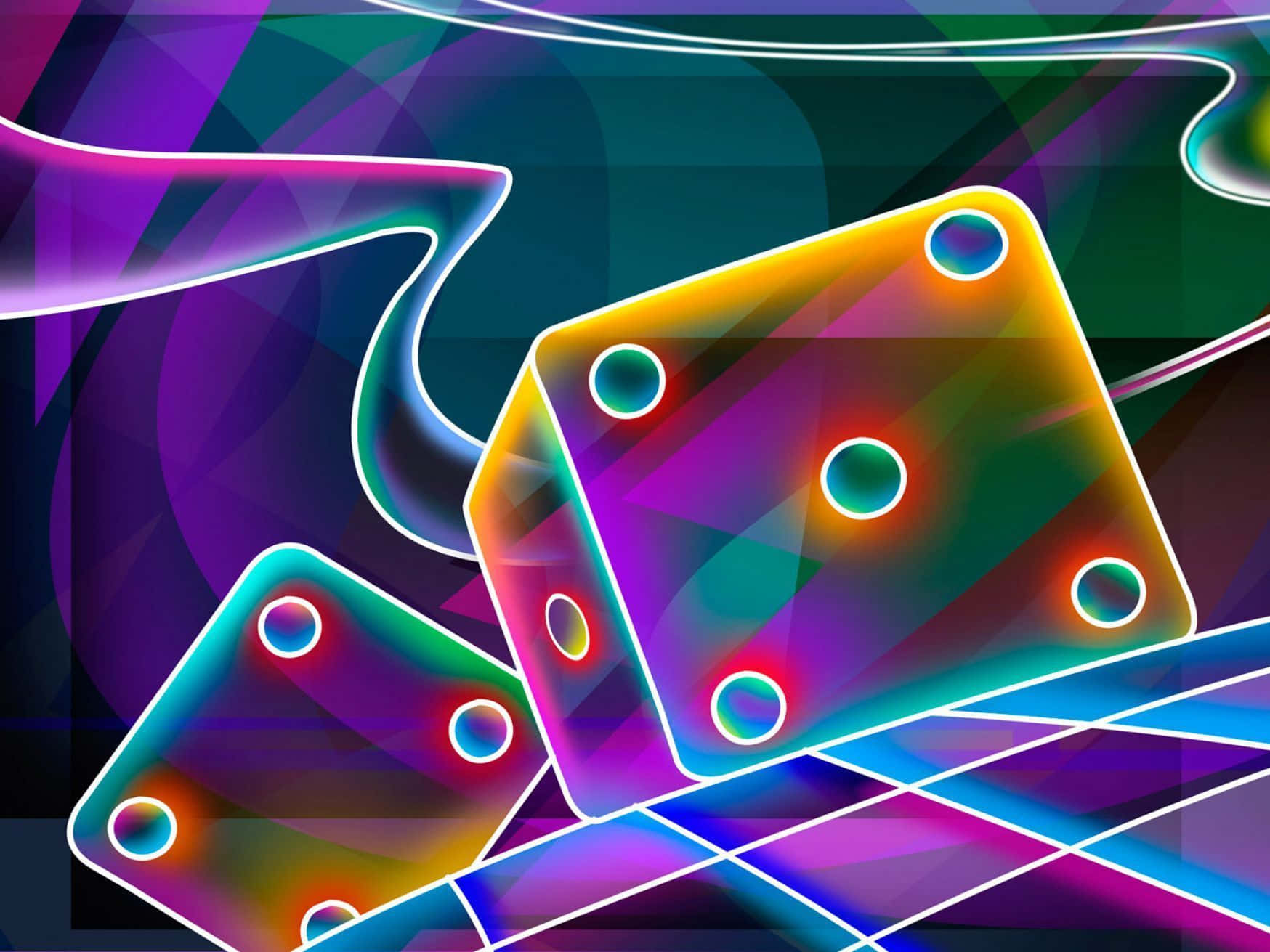 Proper Neon Dice Art Wallpaper