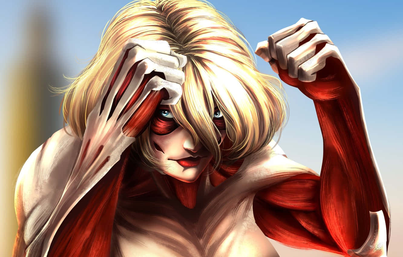 Protected By An Unbreakable Wall, The Female Titan Stands Watch Wallpaper