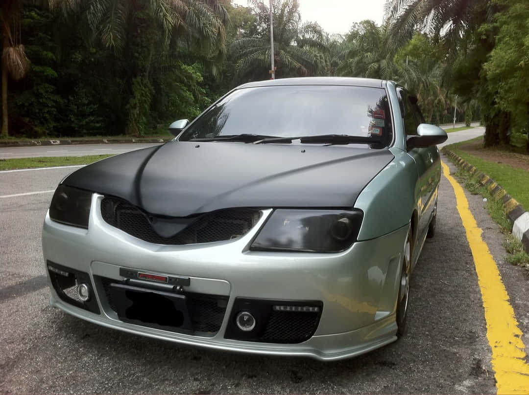 Proton Waja Modified Front View Wallpaper