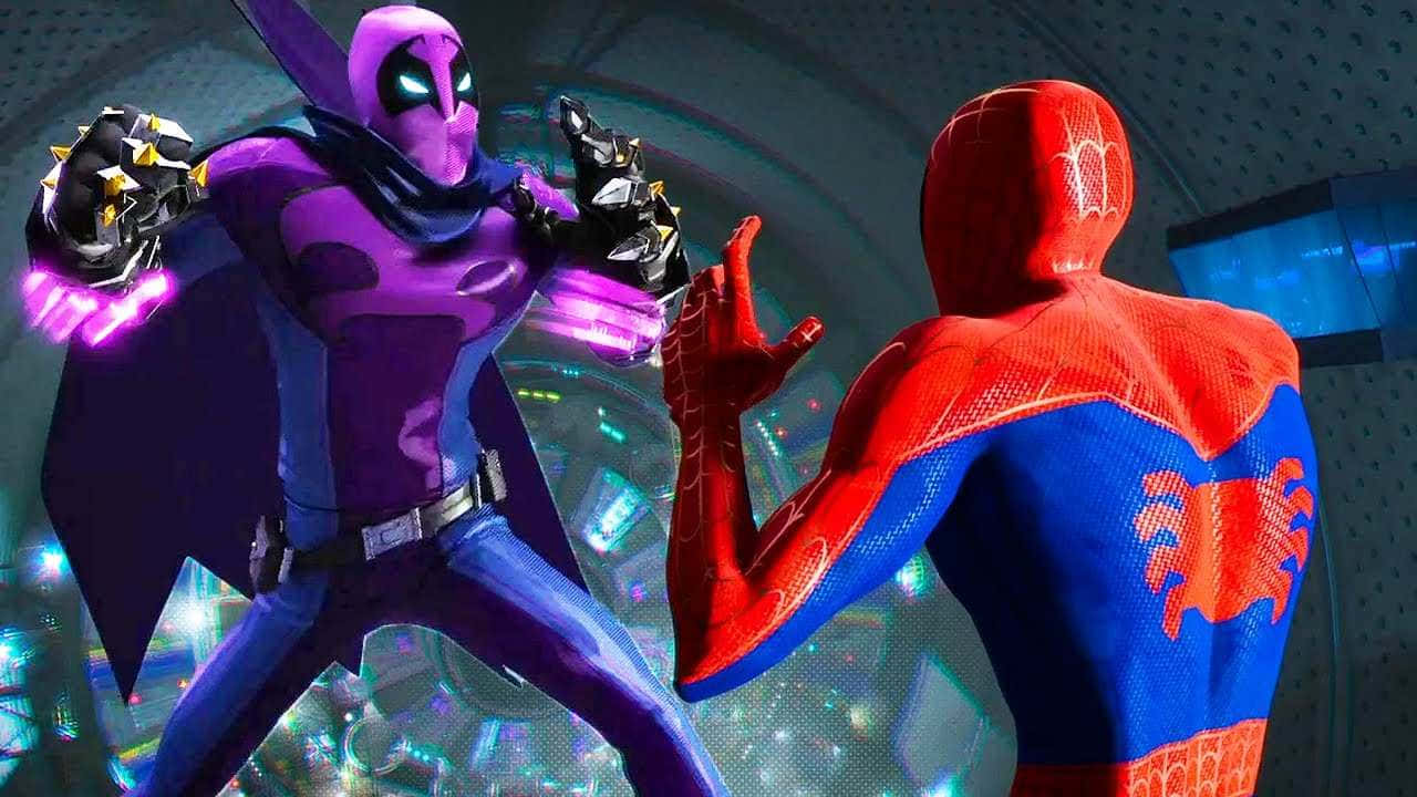 Prowler Versus Spiderman Showdown Wallpaper