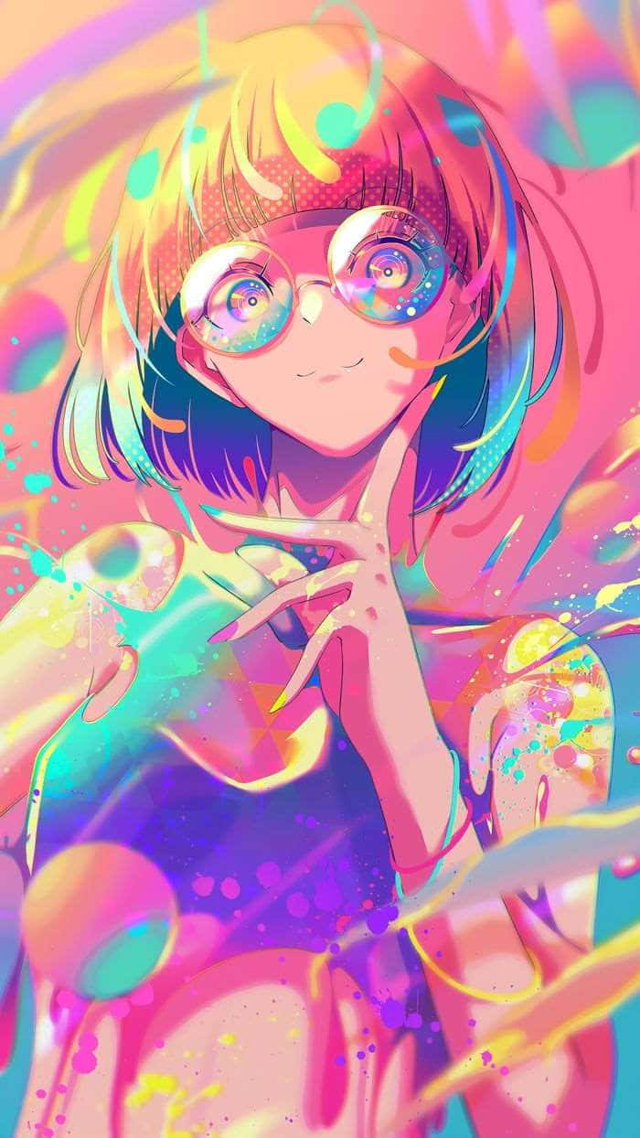 Psychedelic_ Anime_ Girl_ Glare Wallpaper