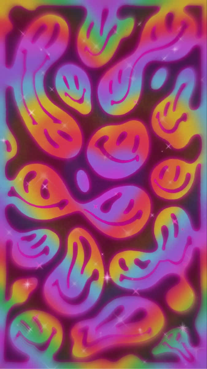 Psychedelic_ Smiley_ Face_ Pattern.jpg Wallpaper