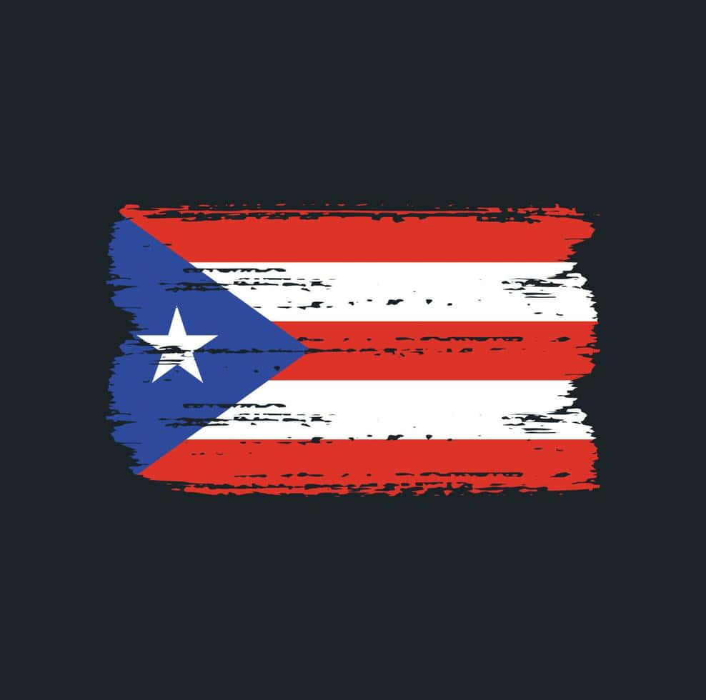 Puerto Rico Flag Brush Stroke Aesthetic Wallpaper