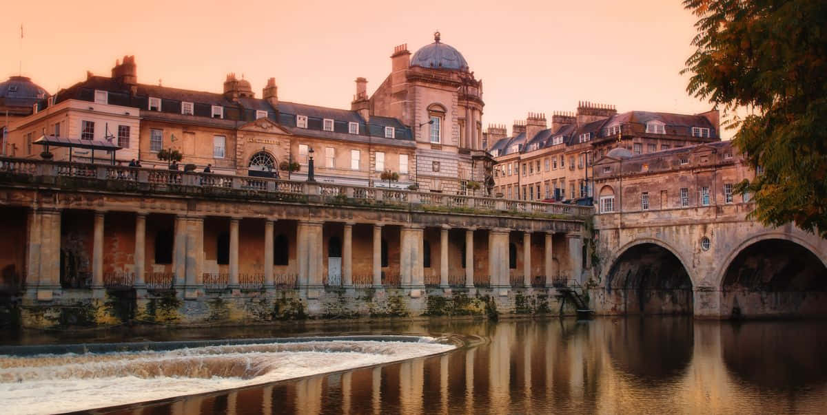 Pulteney_ Bridge_ At_ Sunset_ Bath_ U K Wallpaper