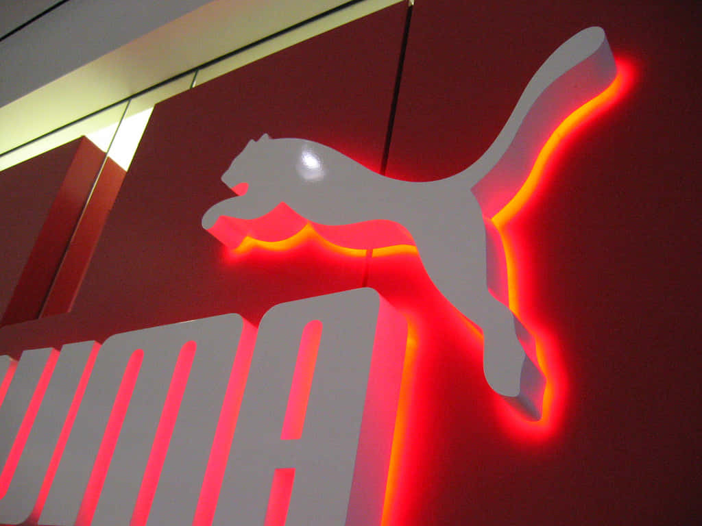 Puma Brand Logo Backlit Signage Wallpaper