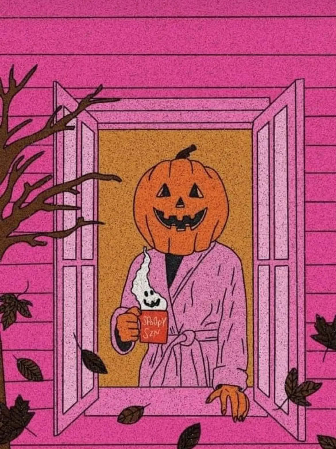 Pumpkin Head Halloween Aesthetic Wallpaper