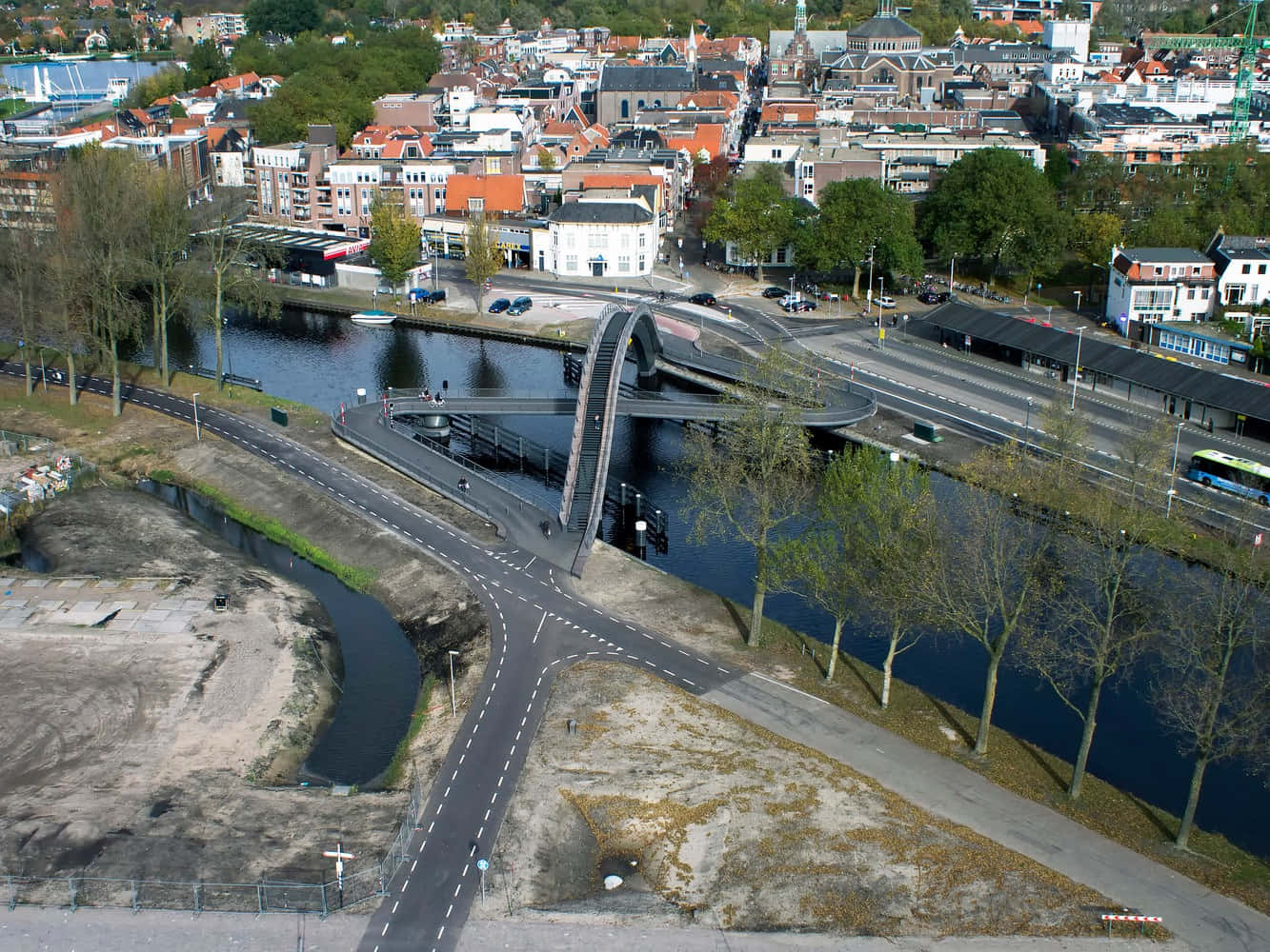 Purmerend Melkwegbrug Aerial View Wallpaper