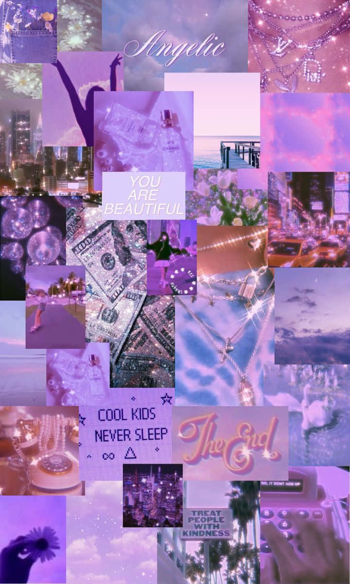 Purple Aesthetic Collage Wallpaper Wallpaper