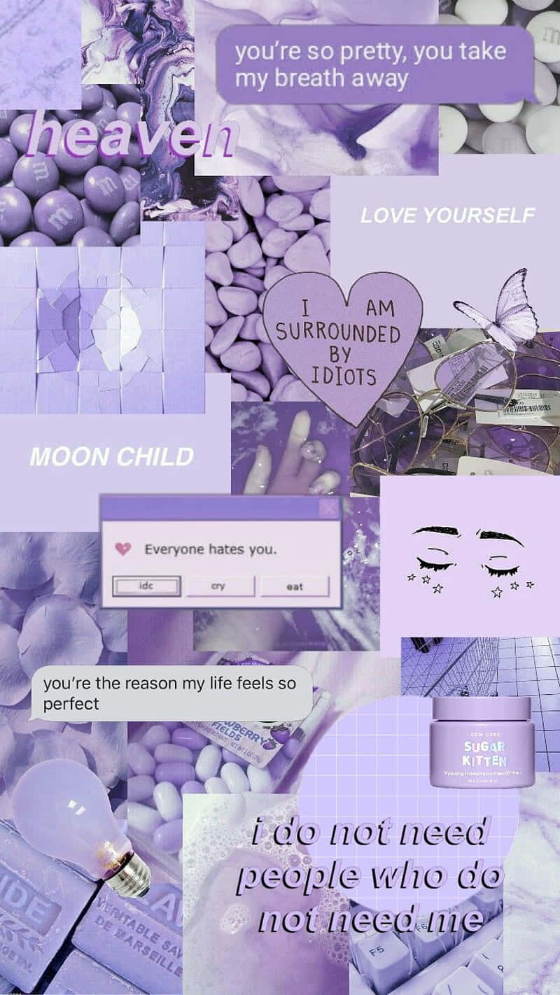 Purple_ Aesthetic_ Collage_ Wallpaper Wallpaper