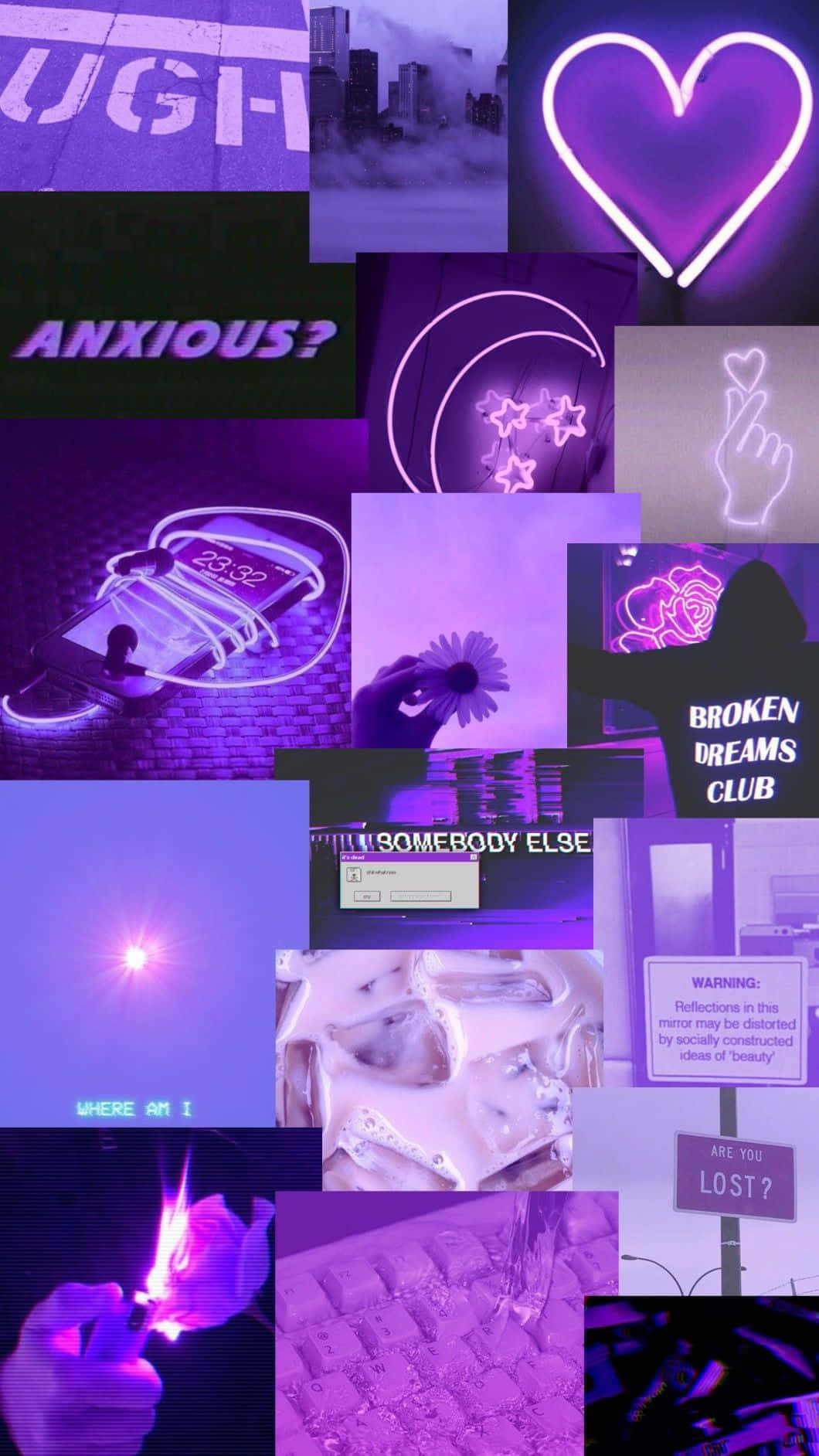 Purple Aesthetic Collage Wallpaper