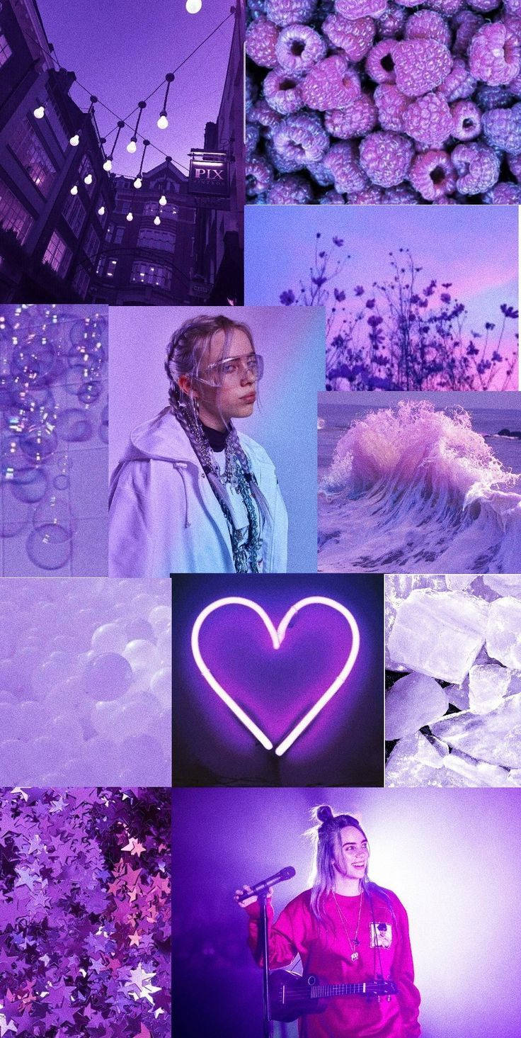 Purple Aesthetic Phone Billie Eilish Wallpaper