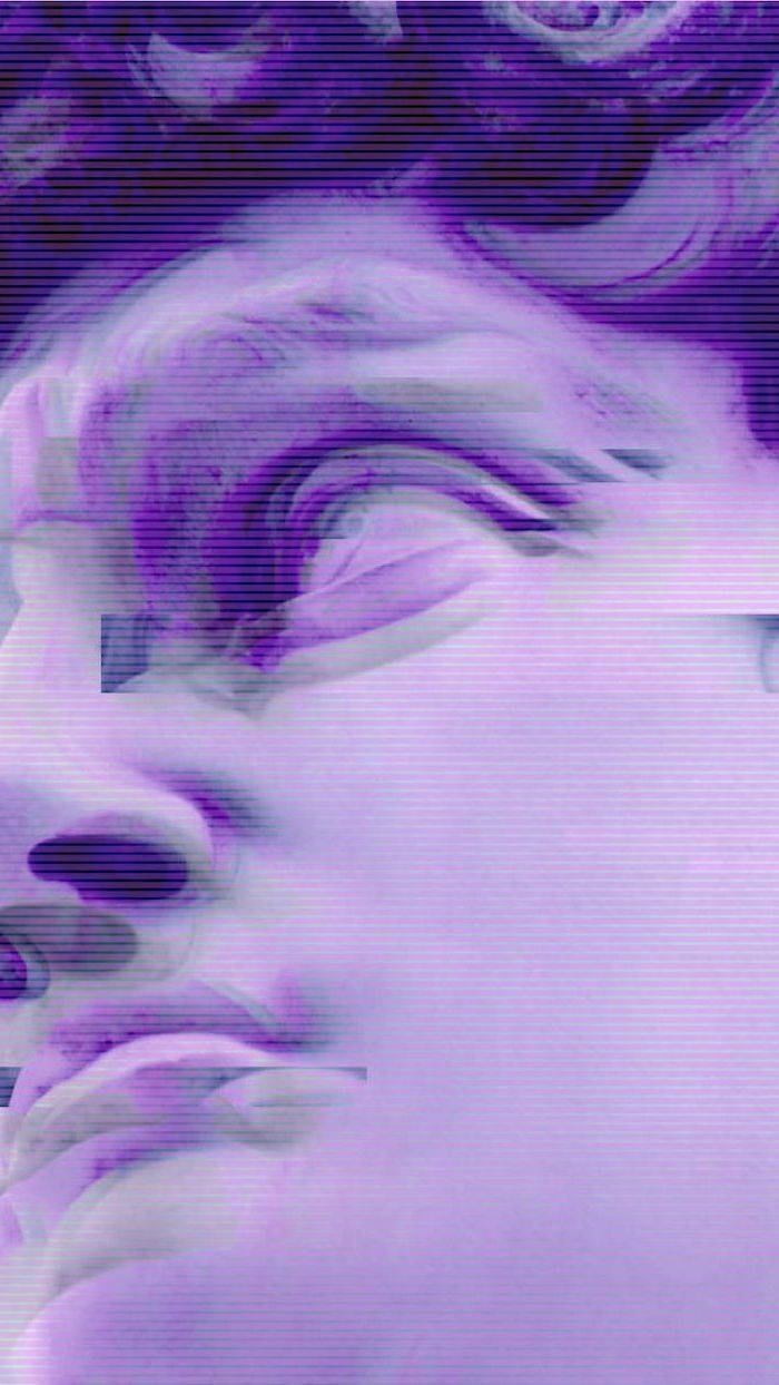 Purple Aesthetic Phone Michelangelo David Wallpaper