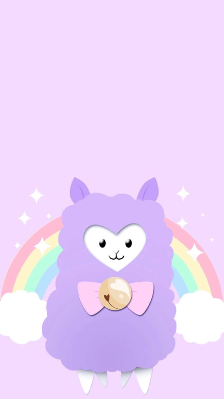 Purple Alpaca Looking Into The Distance Wallpaper