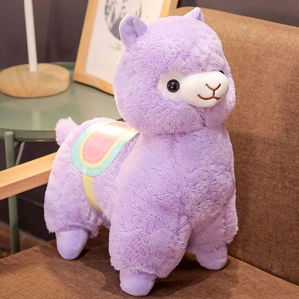 Purple Alpaca Plush Toy Wallpaper