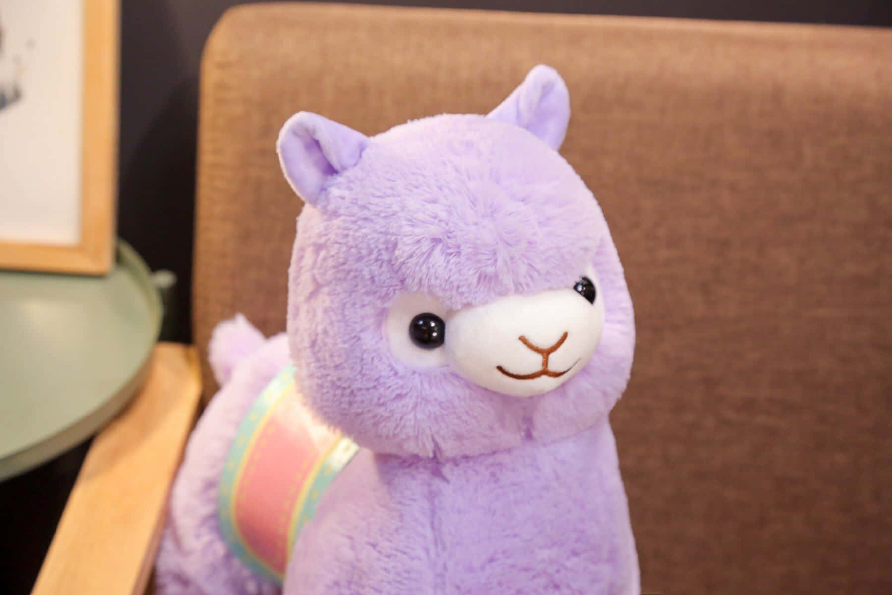 Purple Alpaca Plush Toy Wallpaper