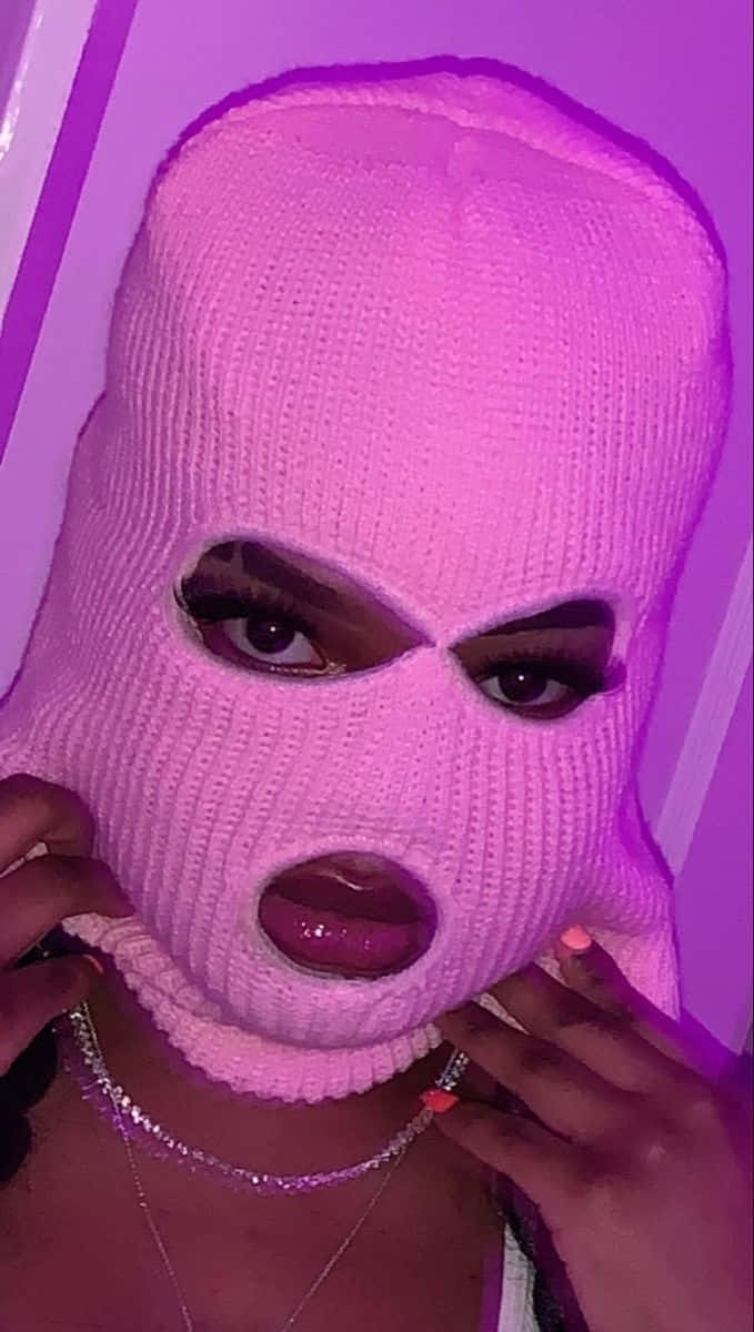 Purple Baddie Ski Mask Aesthetic Wallpaper