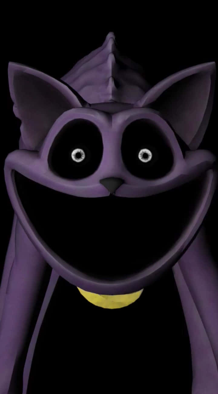 Purple Cartoon Cat Smiling Wallpaper